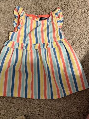 Picapino Multicolor Striped Sundress - Yellow, Blue, Coral, Aqua